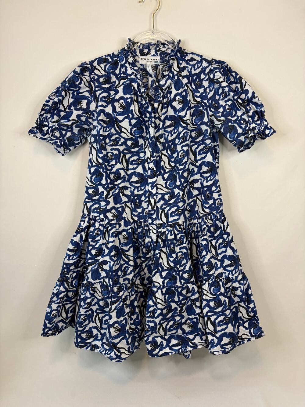 Apiece Apart Las Alturas Mini Dress Blue & White Floral Size XS